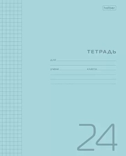 Тетрадь 24л  "Пластик.обл.Голубая" клетка 65г/кв.м 24Т5В1 083591 Hatber