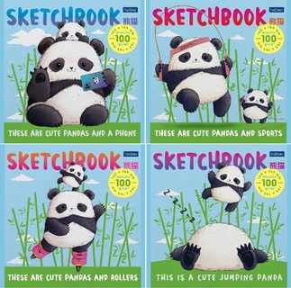 Скетчбук А5  40л "Плюшевые панды" 100г/м² 16,5*16,5см 40Б5лА 087495 Хатбер
