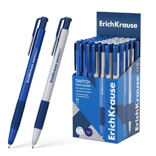 Ручка шариковая "Erich Krause.Switch Matic&Grip" синяя автомат 0,7мм 61273