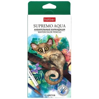 Карандаши 12 цв "Supremo AQUA" круглый корпус CS_087450 Hatber