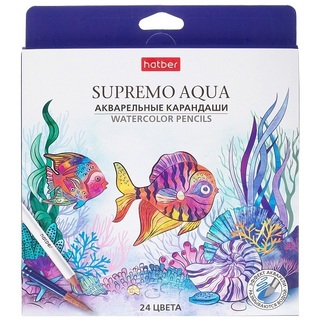 Карандаши 24 цв "Supremo AQUA" круглый корпус CS_087448 Хатбер