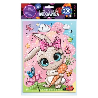 Набор для творчества "Кристальная мозаика.Зайчик" 17*23см CRYST-114747 385220 (6861)