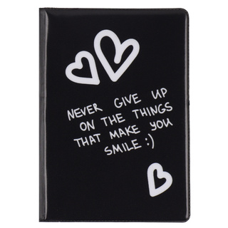 Обложка для паспорта "Never give up" ПВХ 232591 (6162) Кокос