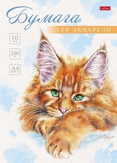 Папка для акварели А4 10л "Рыжий котик" 200г/м² 10Ба4тВ_29844 086706 Hatber