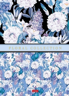 Бизнес-блокнот А4  80л "Floral collection" тв.обл., цв.блок клетка 80ББ4В1_29683 083866 Хатбер
