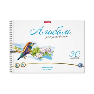 Альбом для рисования 30л "Birds" спираль 58579 ErichKrause