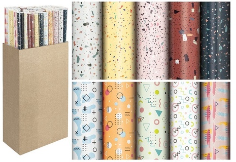 Бумага упаковочная 70*100см "Золотая сказка.Terrazzo&Memphis" (цена за 1лист) 592054