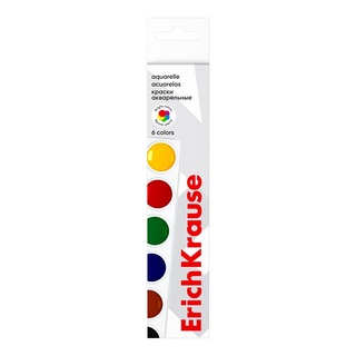 Краски  акв  6 цв "ErichKrause.Basic" картон 51440