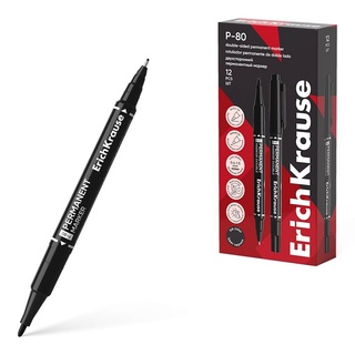 Маркер двухсторонний "ErichKrause.P-80" черный 0,4-1.5мм 48183