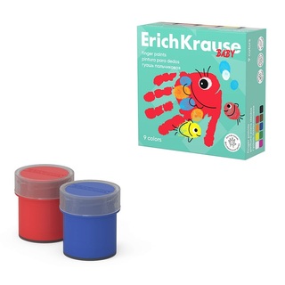 Гуашь  9 цв  "ErichKrause.Baby" пальчиковая 20мл 61400