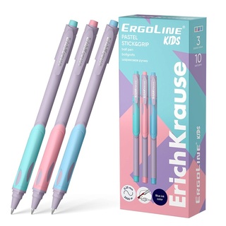 Ручка шариковая "Erich Krause.ErgoLine Kids.Пастель" синяя с эргоном.хватом 0,5мм 62037