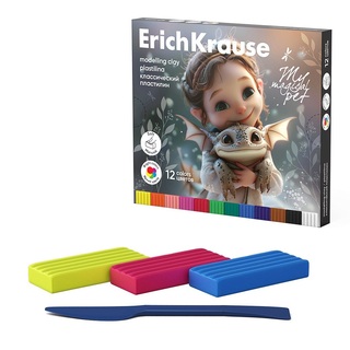 Пластилин 12 цв "Erich Krause.Magic Pet" 180 гр 62975