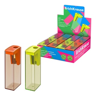 Точилка "Erich Krause.City.Neon" с контейнером 60023