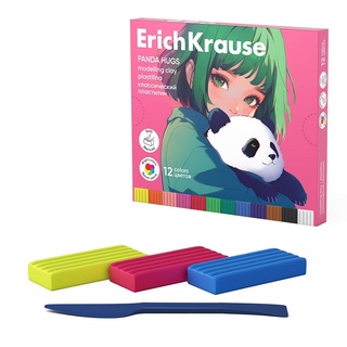 Пластилин 12 цв "Erich Krause.Panda Hugs" 180 гр 62976