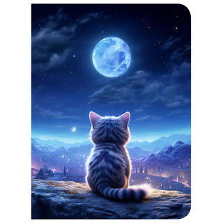 Тетрадь А5 120л на кольцах "Лунный кот" пластик.обл 14810 АкХолд