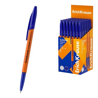 Ручка шариковая "Erich Krause.Slender Stick Orange.Super Glide Technology" синяя 0,7мм 63089