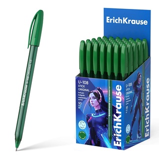 Ручка шариковая "Erich Krause.U-108 Stick Original.Ultra Glide Technology" зеленая 1мм 63102