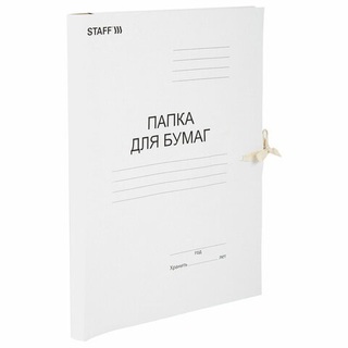 Папка для бумаг с завязками 220гр немелованная 126525 Staff