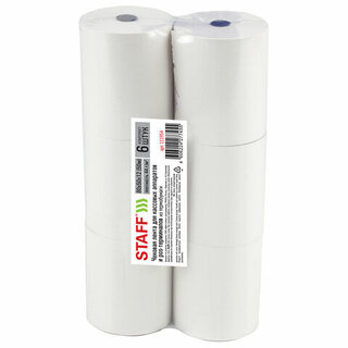 Лента чековая кассовая 80*65*12мм (50м) термо 44г/м2 STAFF 111954