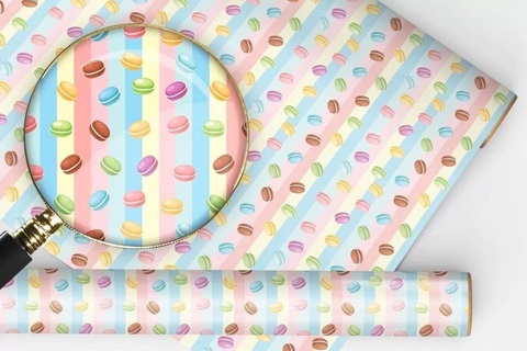 Бумага упаковочная 67*97см "Разноцветные макарони" 404 15.25.02532