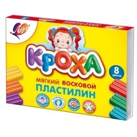 Пластилин  8 цв "Кроха" 132гр 25С1551-08 восковой со стеком Луч