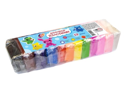 Пластилин легкий 12 цв "Луч" прыгающий,не тонущий 180гр 34С 2228-08