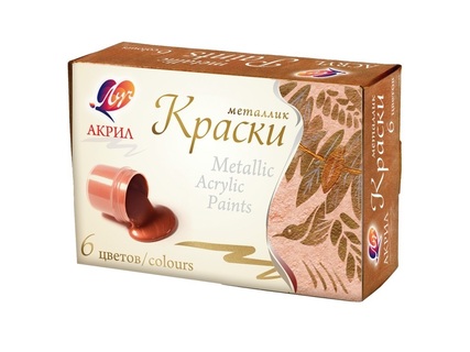 Краски  акрил  6цв 22с1413-08 металлик Луч
