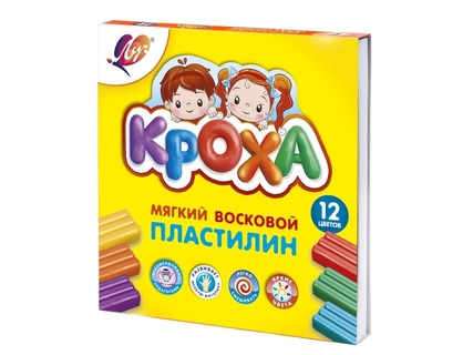 Пластилин 12 цв "Кроха" 180гр восковой 23С1484-08 Луч