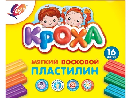 Пластилин 16 цв "Кроха" восковой 264гр 28С1646-08 Луч