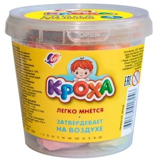 Глина для лепки  4 цв "Кроха" с формочками пластик. ведро 31C2072-08