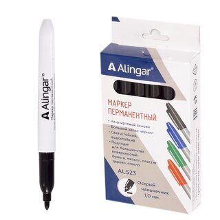 Маркер "Alingar" черный острый 1-2мм AL523/BK (2739)