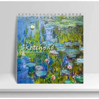 Скетчпад А5+  40л "Водяные лилии.Монэ" 19,5*19,5см спираль софт-тач 120г/м² 15127 АкХолд