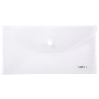 Папка с кнопкой С6 "Hatber" 22,4*12см прозрачная 180мкм AKk6_00000