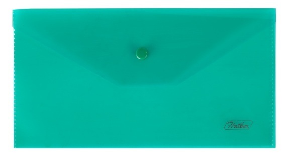 Папка с кнопкой С6 "Hatber" 224*120мм зеленая 180мкм AKk6_00004