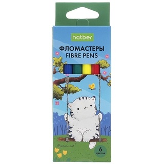 Фломастеры  6цв "Приключения кота Пирожка" FP_066359 Hatber