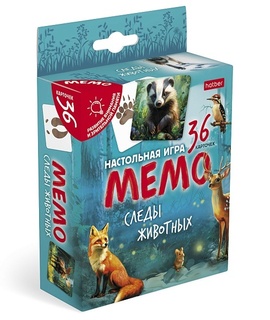 Мемо "Следы животных" 36 карточек 36ИнМ_33903 Хатбер