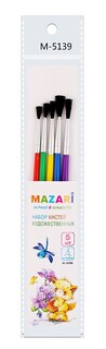 Набор кистей "Mazari" (нейлон №1,2,3,4,5круглые) М-5139