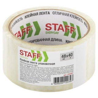 Клейкая упак.лента 48*40 (40мкм) "Staff" прозрачная 440087