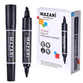 Маркер двухсторонний Mazari Technic черный 2мм/6мм М-5041-71
