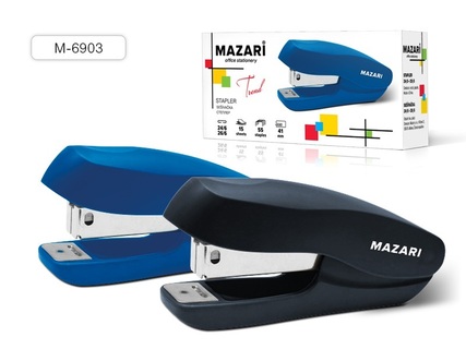 Степлер №24/6,26/6 15л "Mazari.Trend" пластик M-6903