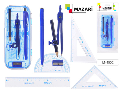 Готовальня  8 предм. Mazari в пласт. футляре М-4502