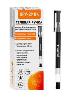 Ручка гелевая "ORANGE PEEL" черная игольч. 0,5мм OP V-29 BK