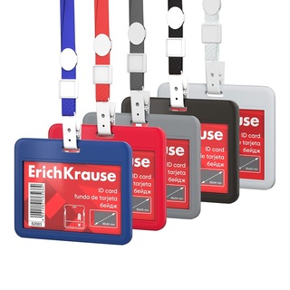 Бейдж "ErichKrause" слайдер 85*54мм горизонтальный на ленте 62085