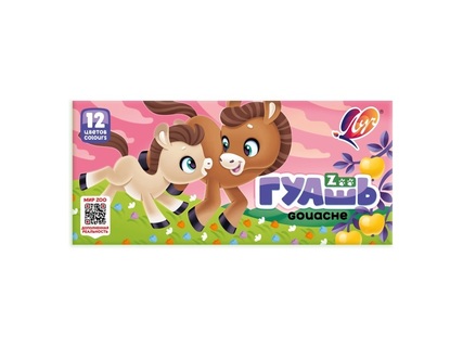 Гуашь 12 цв 15 мл "Zoo" в блок-таре 20С1356-08 Луч