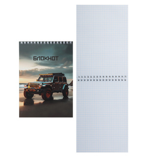 Блокнот А5   48л "Машина" спираль клетка 252807 Кокос