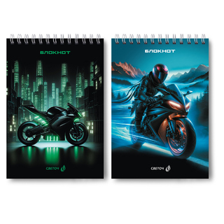 Блокнот А5   40л "Мотофристайл" на гребне клетка Б135 01266 Светоч