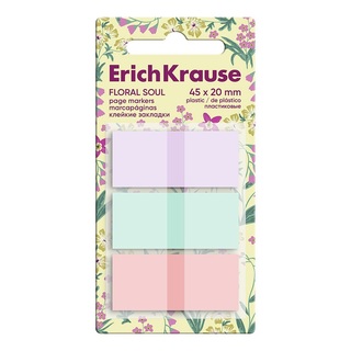 Набор стикеров "ErichKrause.Цветочная душа" (45*20мм 20л*3цв) пластик z-слож. 63177