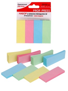 Набор стикеров "Prof-Press.Пастель" (50*20мм 40л*4цв) ЗС-1558