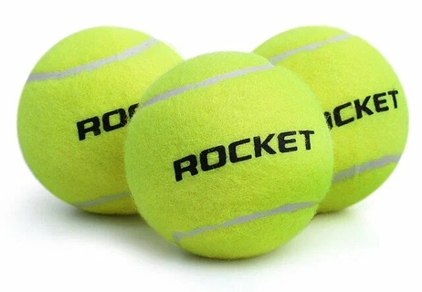 Мяч теннисный "Rocket" желтый d=6см резина R0178