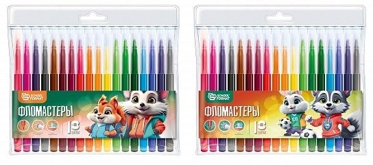Фломастеры 18цв "Schoolformat.Яркие зверята" ФЛ18-ЯЗВ